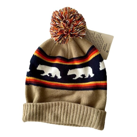 Kavu Accessories - Kavu Herschel Cuffed Beanie Hat With Pom Orange Brown Outdoors Multicolor OSFM